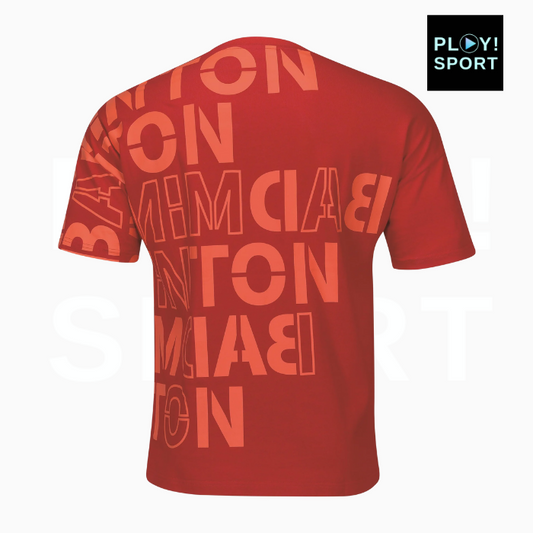 T-SHIRT LI-NING Men Letters "Badminton" ROUGE
