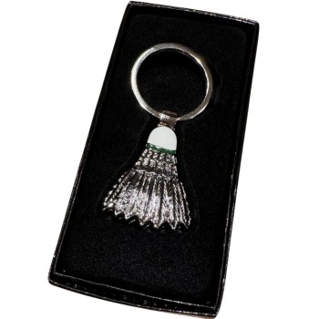 Porte-clés Volant Badminton métal avec écrin avec pochette