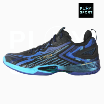 VICTOR A970Nitrolite CF CHAUSSURES BADMINTON NOIR ET BLEU DE PROFILE