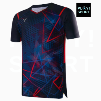 Victor T-Shirt T-40001 TD C Homme bleu avec des traies rouge