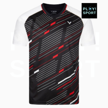 Victor T-Shirt T-43101 C Homme noir et rouge avec les manches blanche