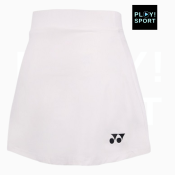 YONEX JUPE FEMME TEAM 26038 DE FACE WHITE PETIT LOGO YONEX NOIR
