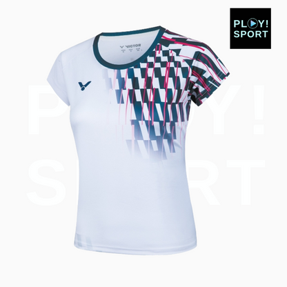 T-SHIRT VICTOR FEMME T-51001TD A blanc et bleu