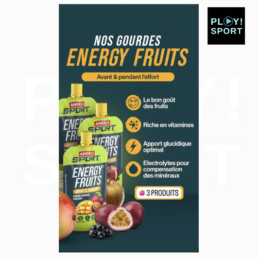 Gourde ENERGY FRUITS VITAMINES ANDROS POMME MANGUE FRUIT DE LA PASSION