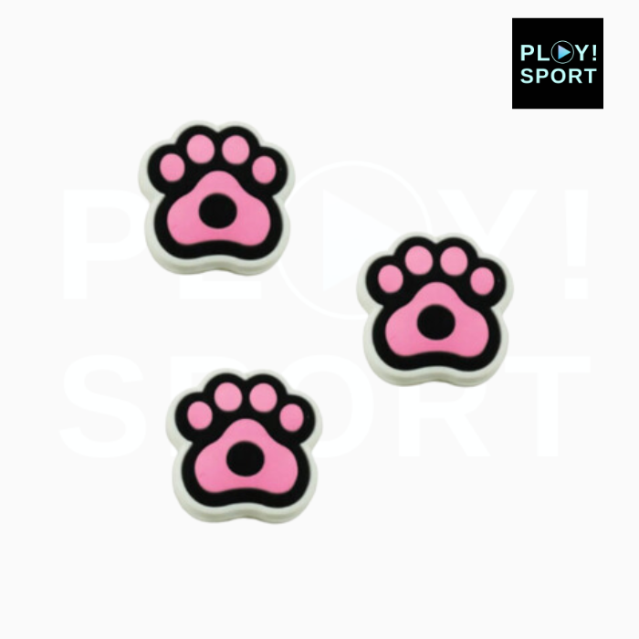 Antivibrateur tennis pattes de chat rose et noir x3 