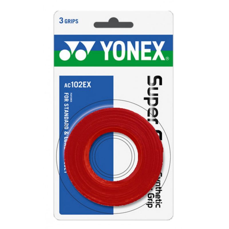 SURGRIP YONEX AC102EX - lot de 3 ROUGE 