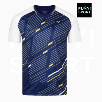 Victor T-Shirt T-43100 B Homme bleu et or avec les manches blanche