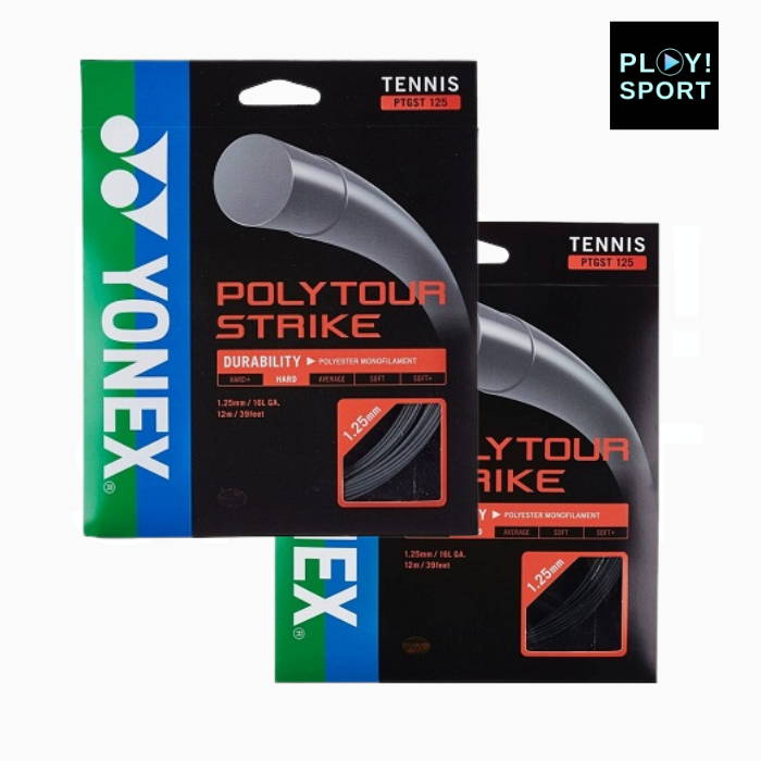 YONEX CORDAGE POLYTOUR STRIKE 125 (12m) TENNIS GRIS, NOIR 